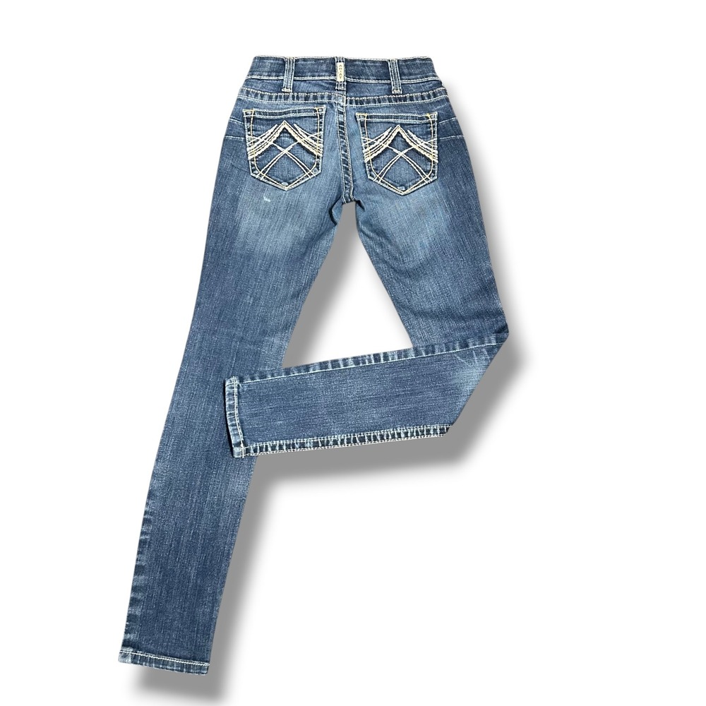 ARIAT REAL Skinny Jeans Women's 25 Mid Rise Whipstitch Denim Stretch  Western